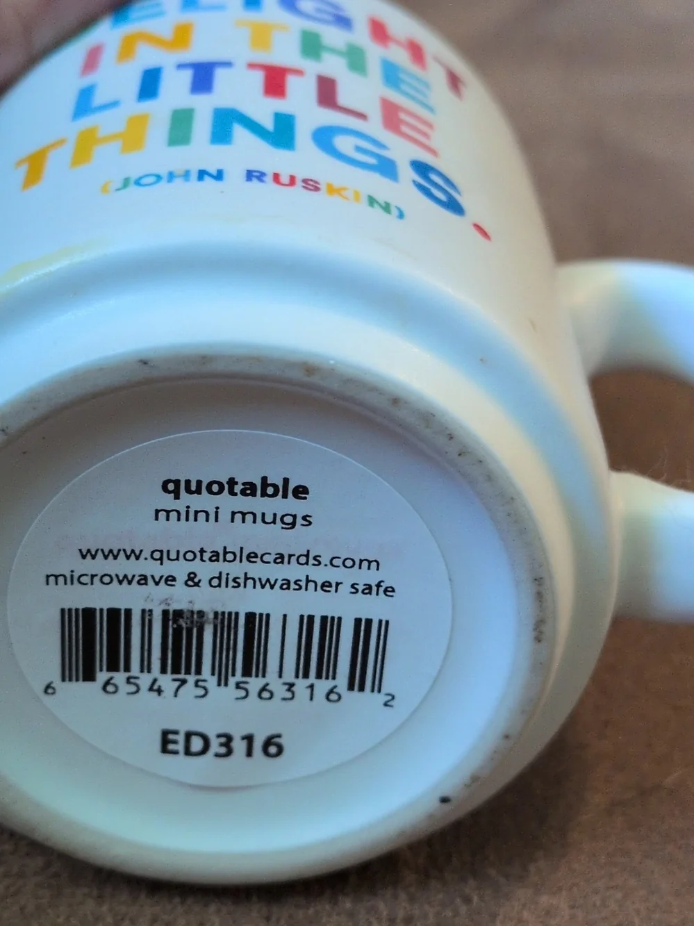 Quotable Mini Ceramic Coffee Mug Microwave/Dishwasher Safe Espresso